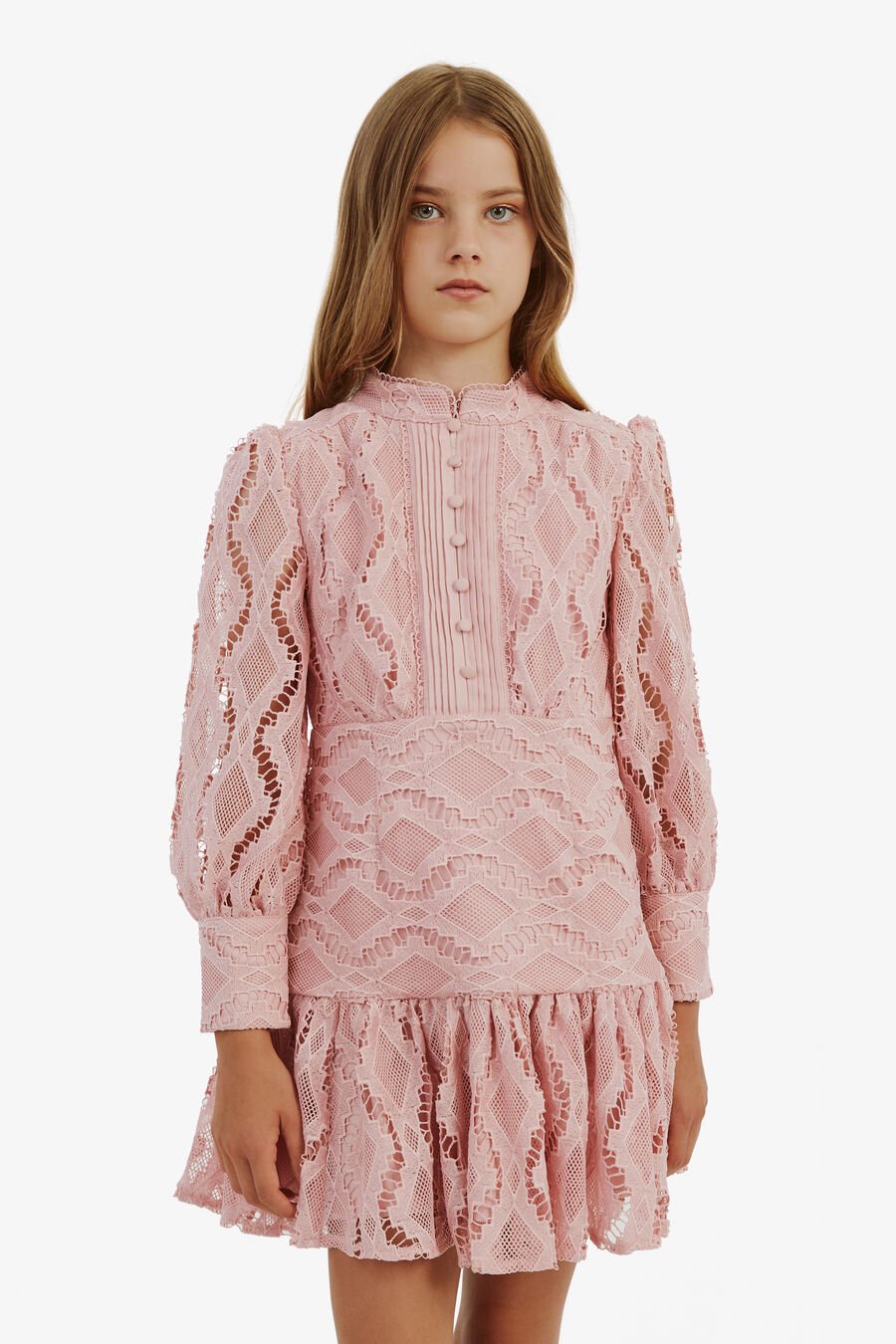 TALINA LACE DRESS in colour Cloud Pink