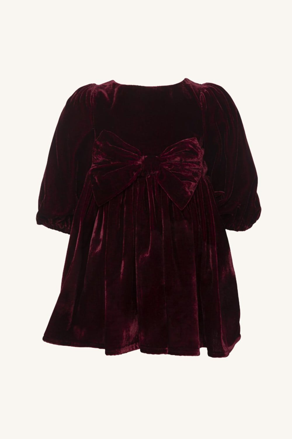 Baby Girl Lindsey Velour Mini Dress In Burgundy Bardot Junior