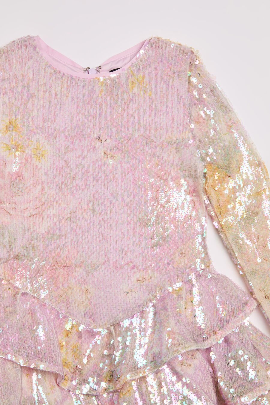 ABBY SEQUIN MINI DRESS in colour PINK FLRL