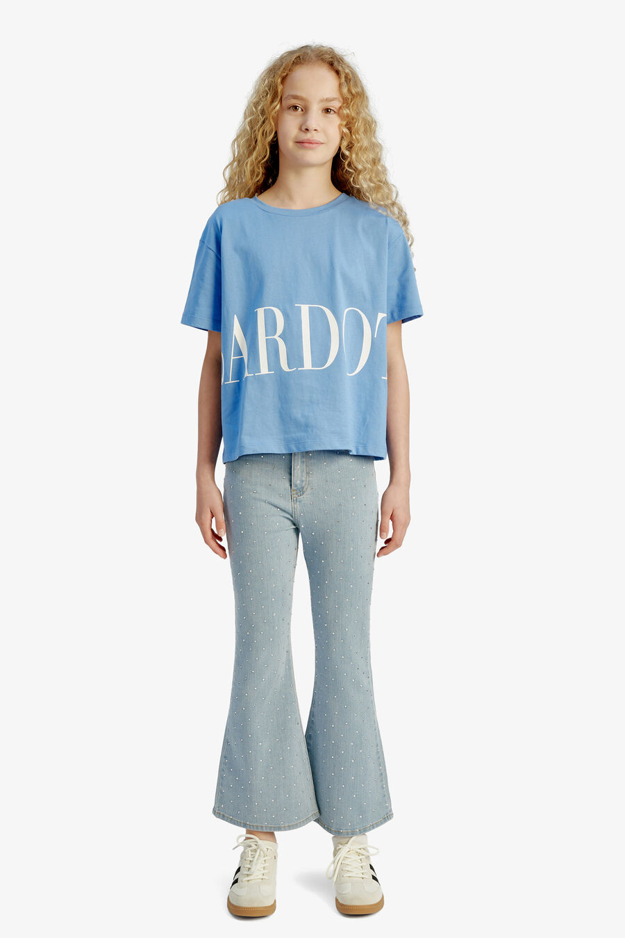 BARDOT BOXY TEE in colour CORNFLOWER