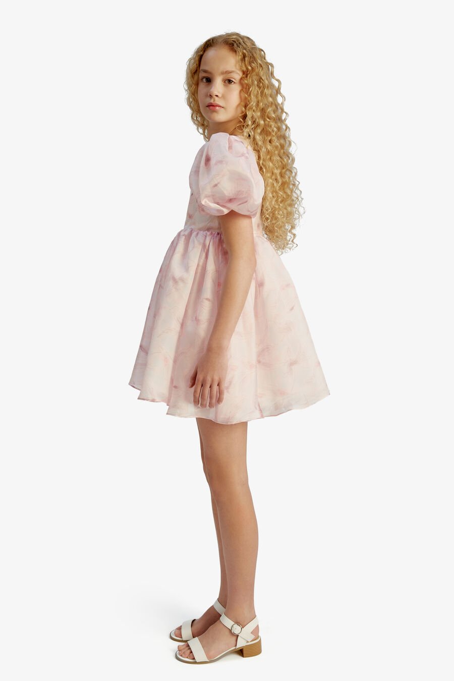JULIET ORGANZA MINI DRESS in colour SOFT PINK