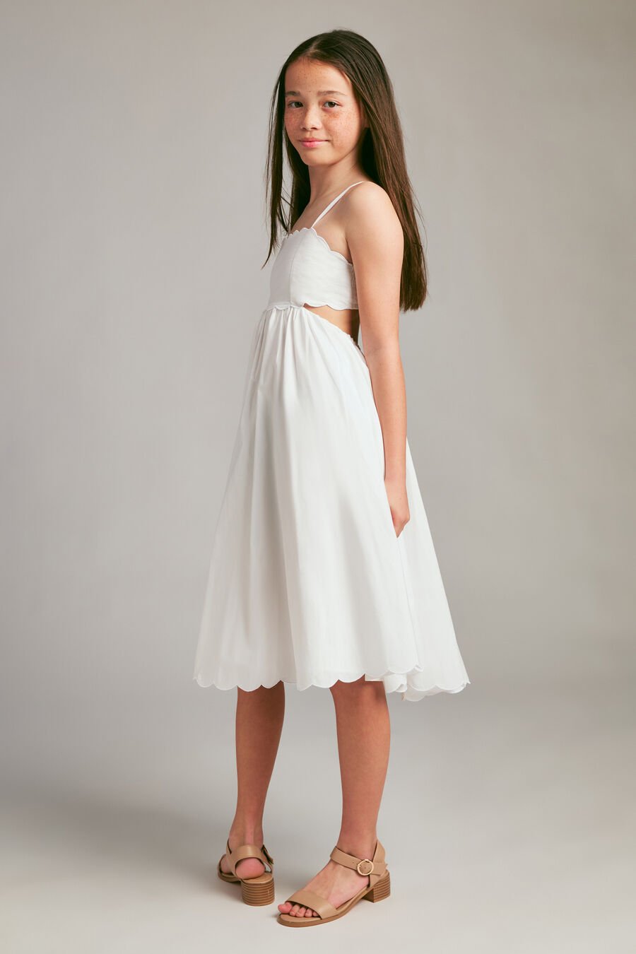 Girls Zaria Midi Poplin Dress
