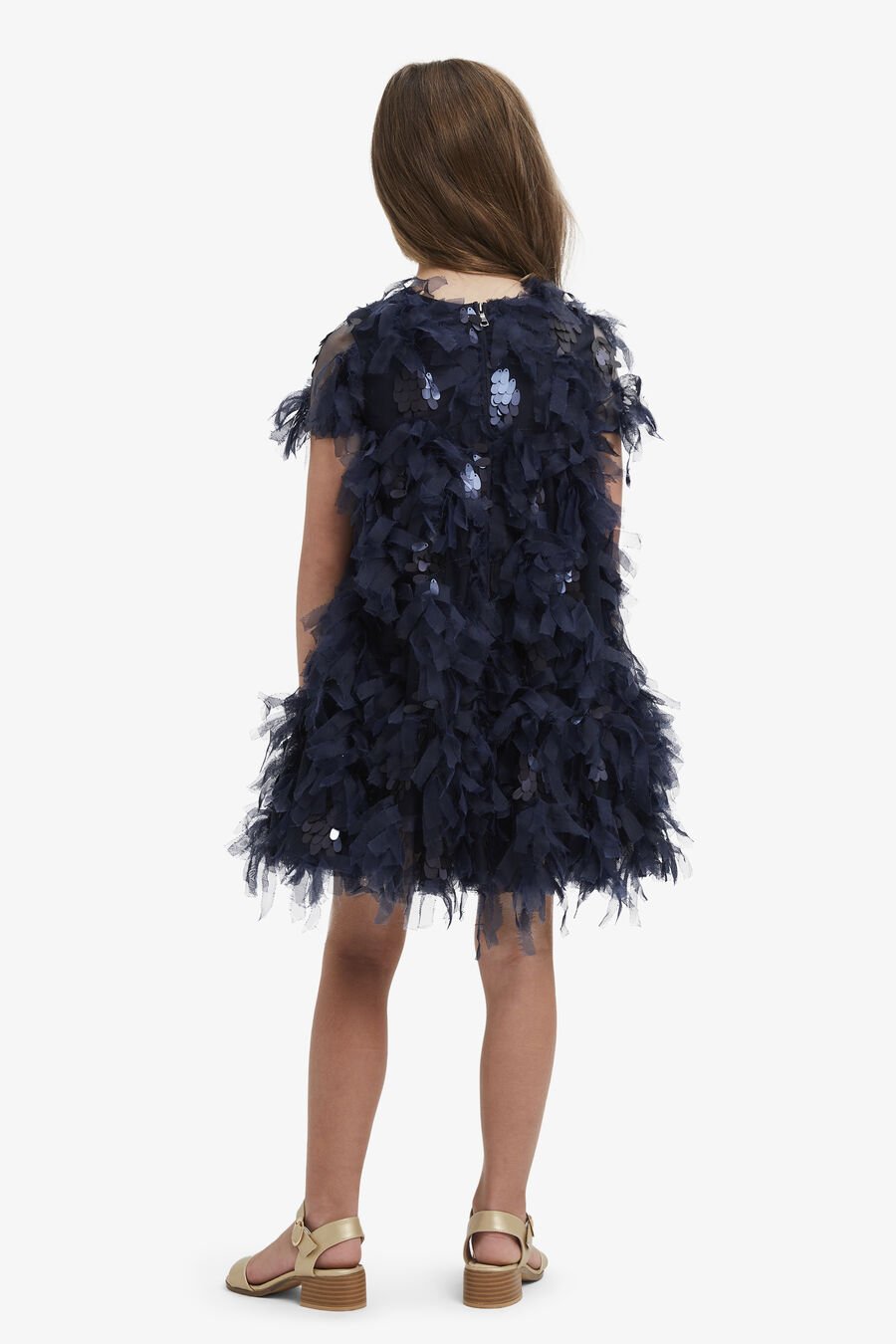 MALLORY TIERED DRESS in colour NAVY