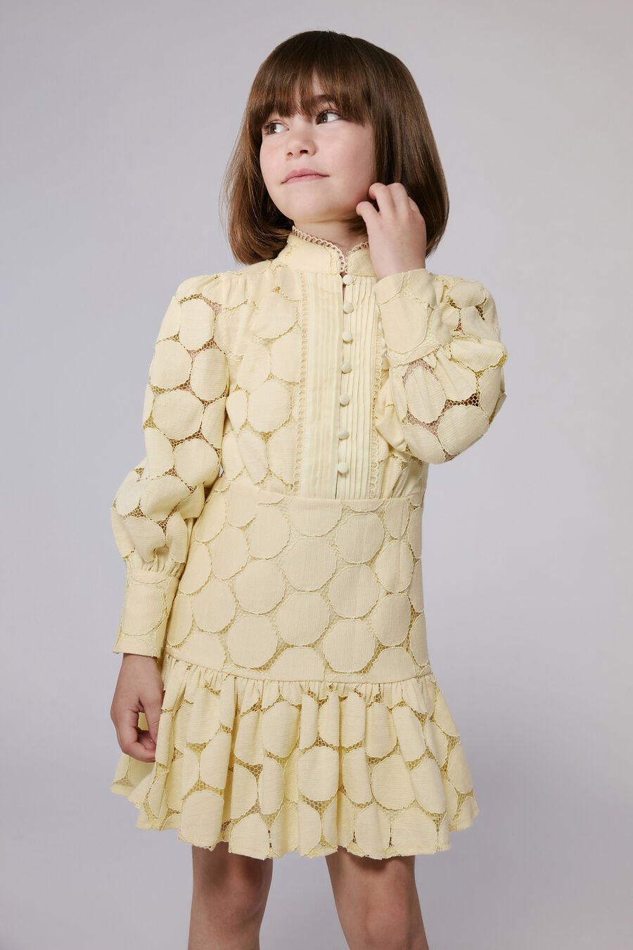 TAMARA SPOT DRESS in colour Lemon