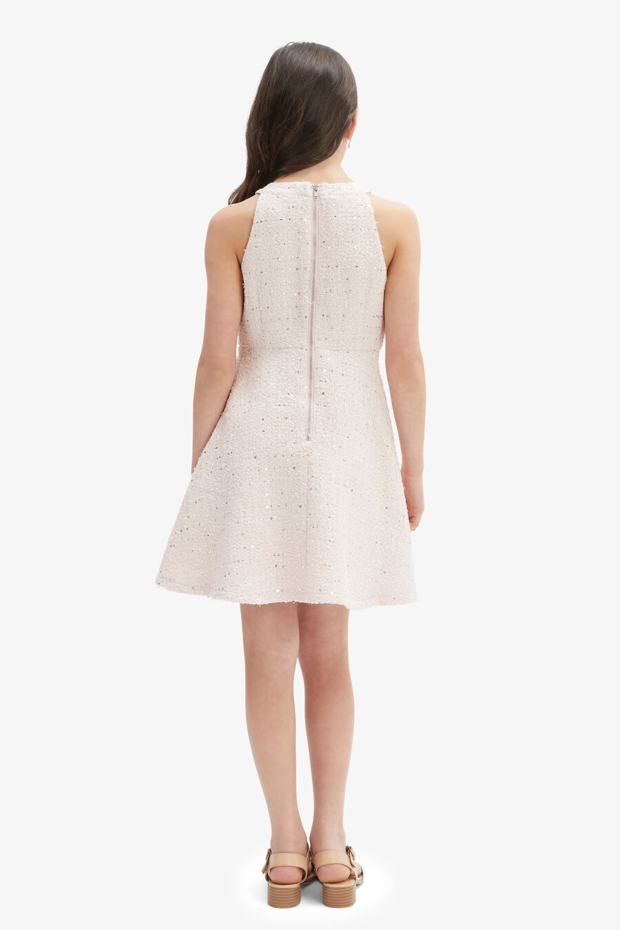 ROMA BOUCLE DRESS in colour PINK