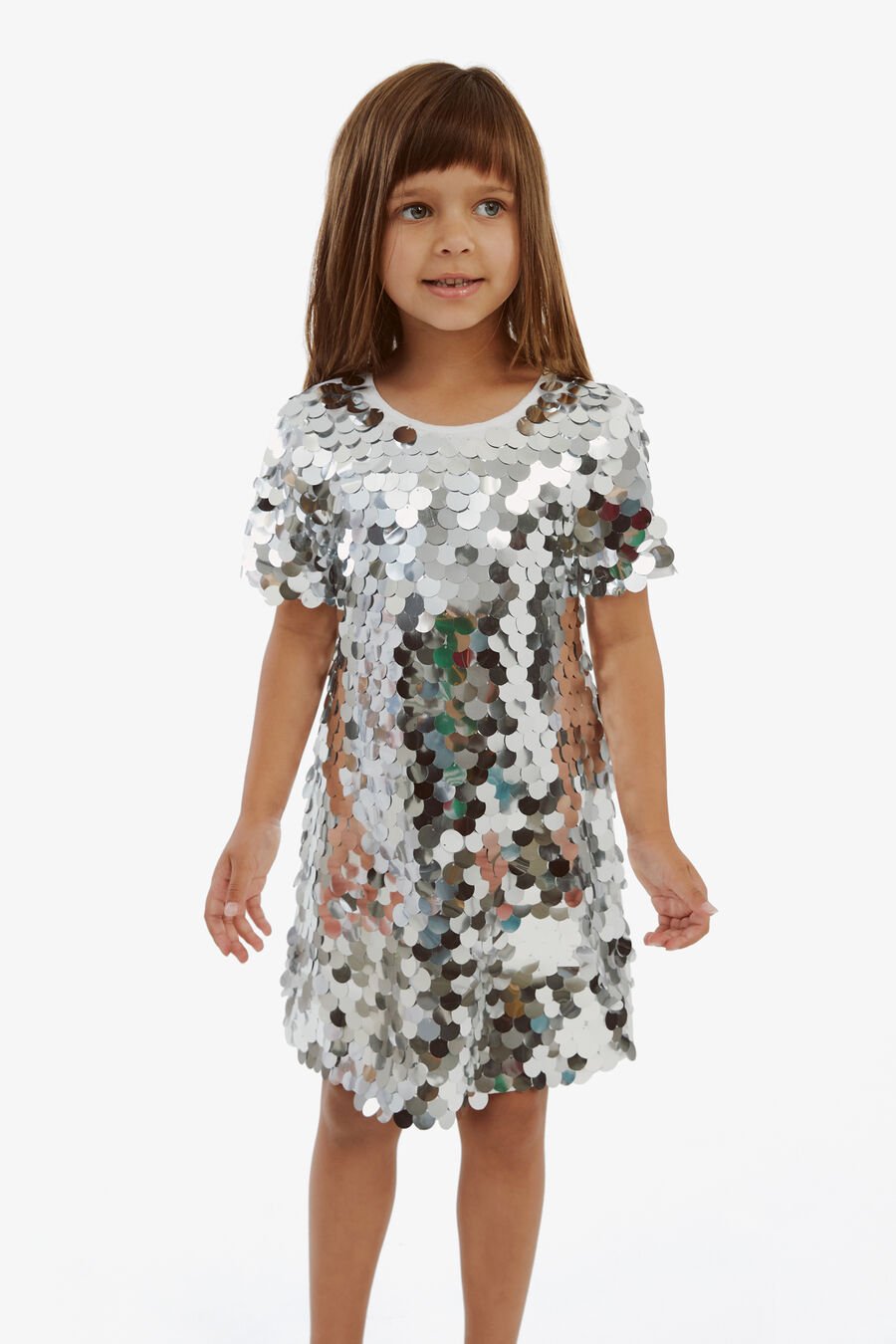 SUMAYA MINI SEQUIN DRESS in colour SILVER SEQ