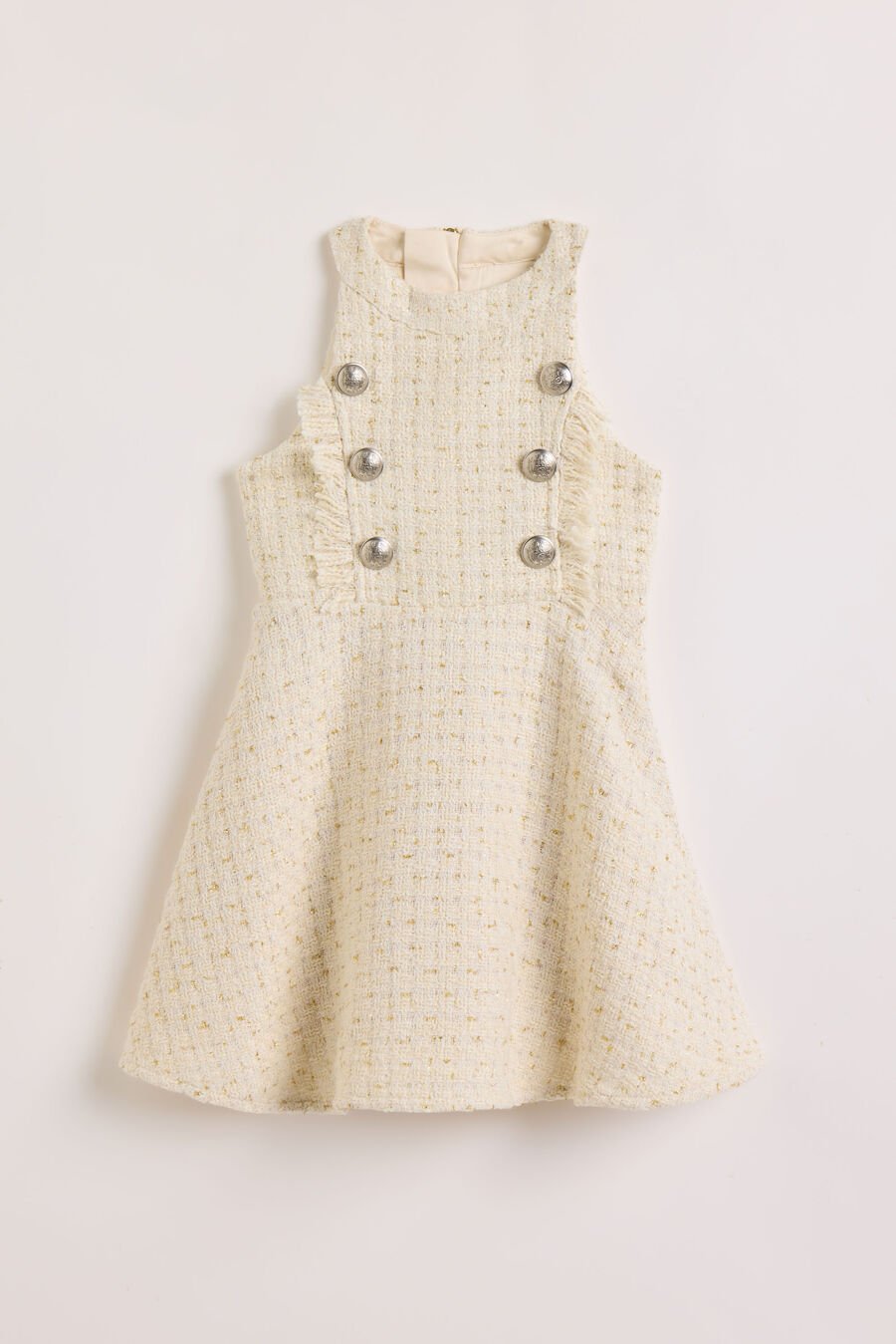 ROMA BOUCLE DRESS in colour IVORY BCLE