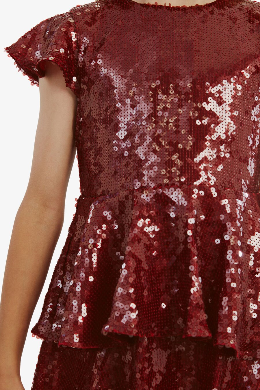 MINDIE SEQUIN DRESS in colour BURGUNDY
