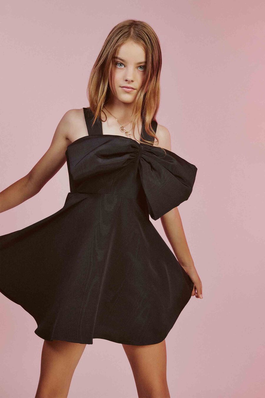 STEFANIA MINI BOW DRESS in colour BLACK