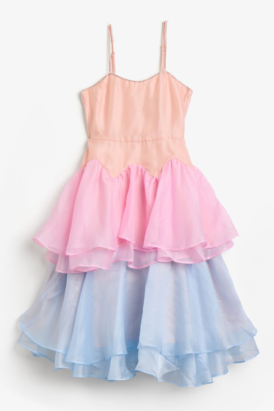 LORETA ORGANZA MIDI DRESS in colour Peach