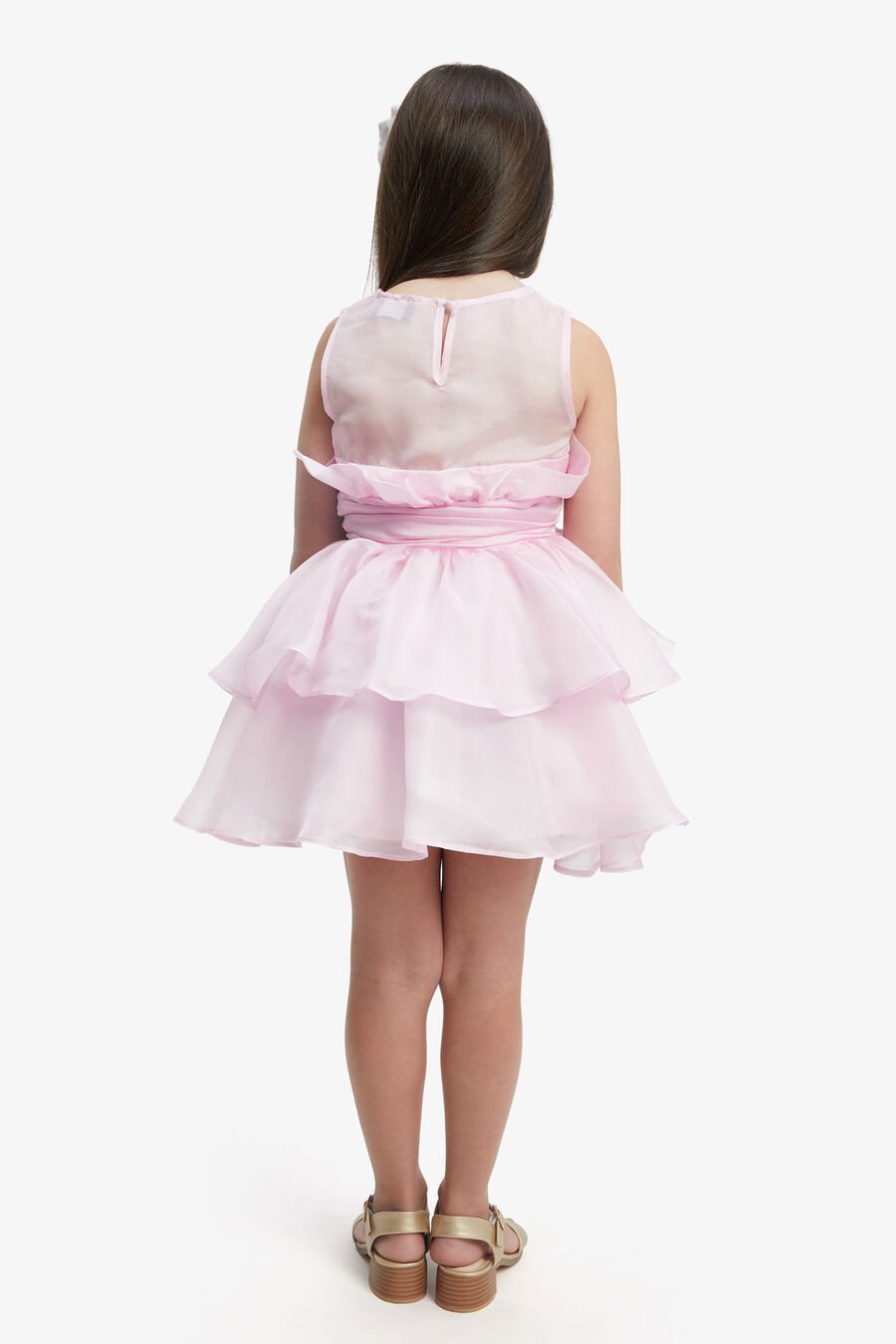 FALLON ORGANZA MINI DRESS in colour LILI PINK