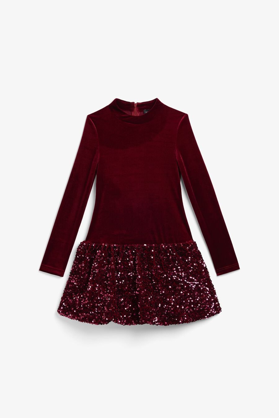 ANDI MINI BUBBLE DRESS in colour Burgundy