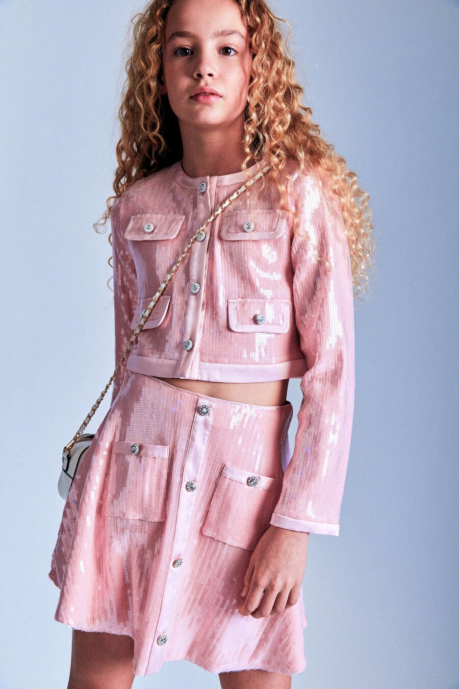 NOAH SEQUIN JACKET in colour PINK ICING
