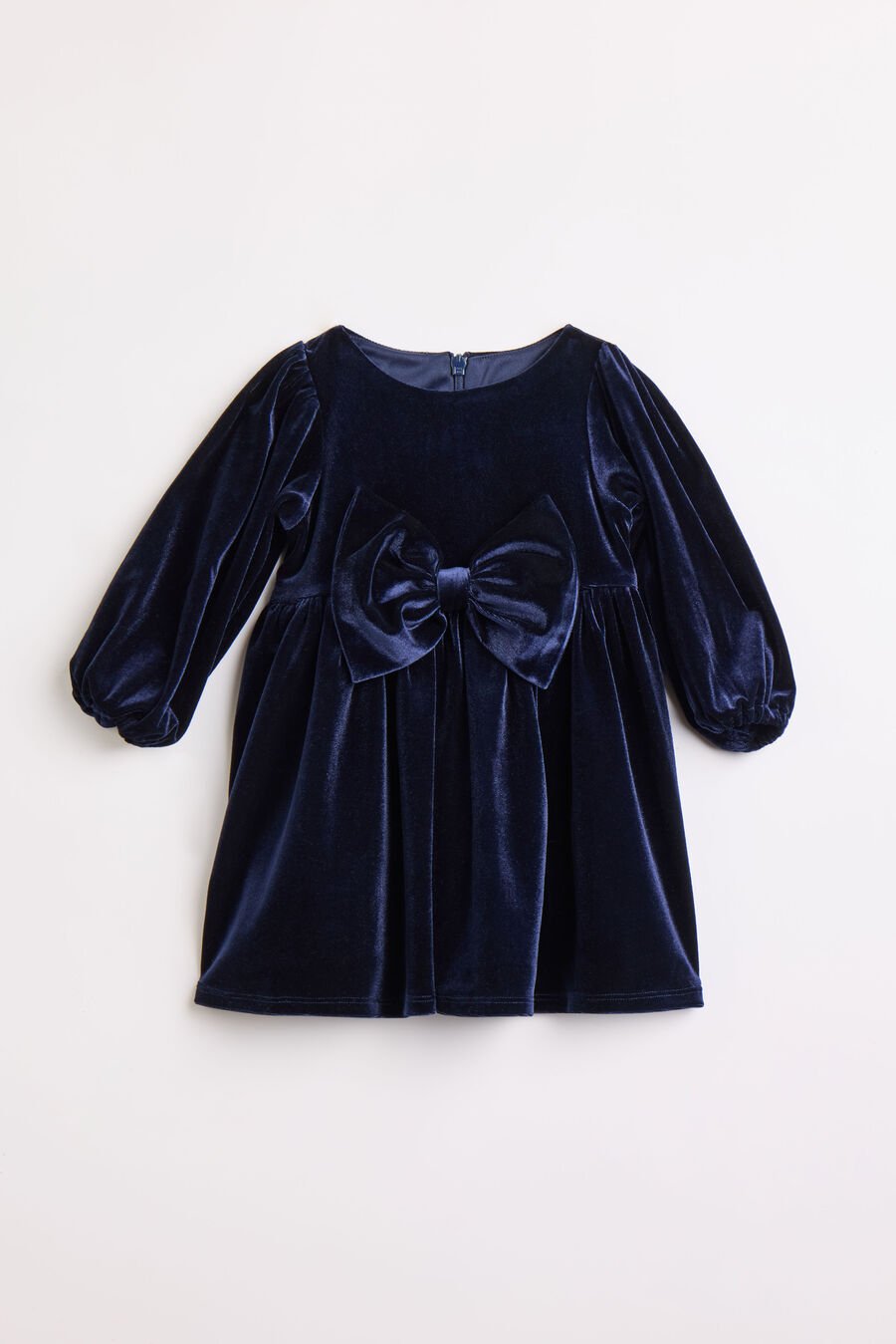 LINDSEY VELOUR MINI DRESS in colour NAVY