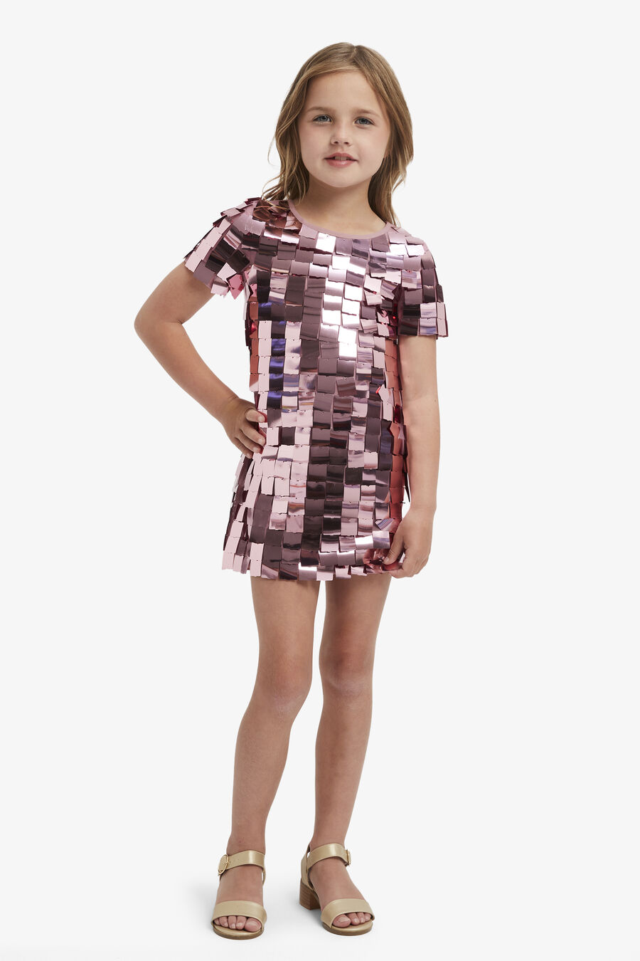 KATANA SEQUIN DRESS in colour Pink Sequin
