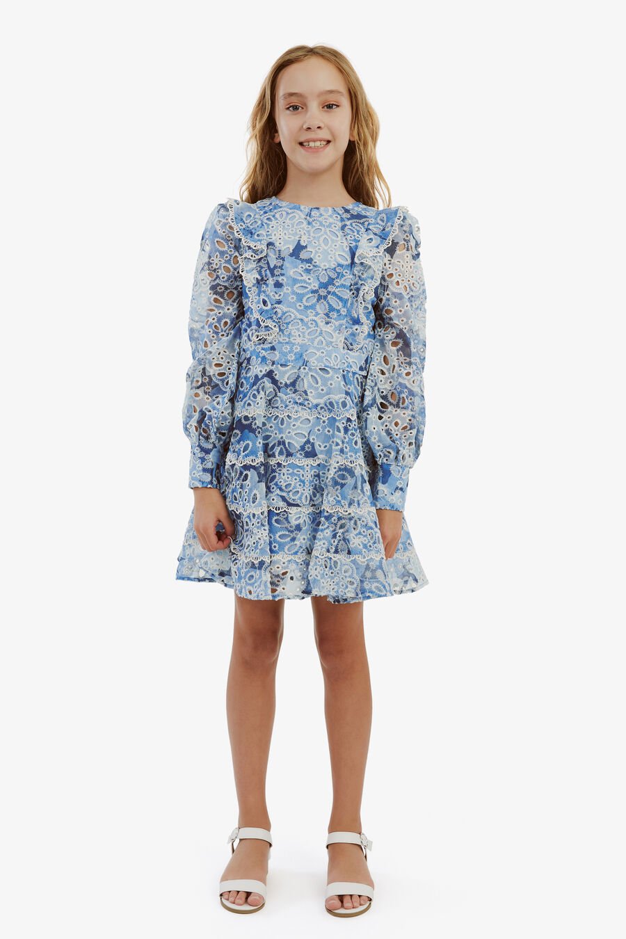 ODETTE MINI DRESS in colour Blue Garden