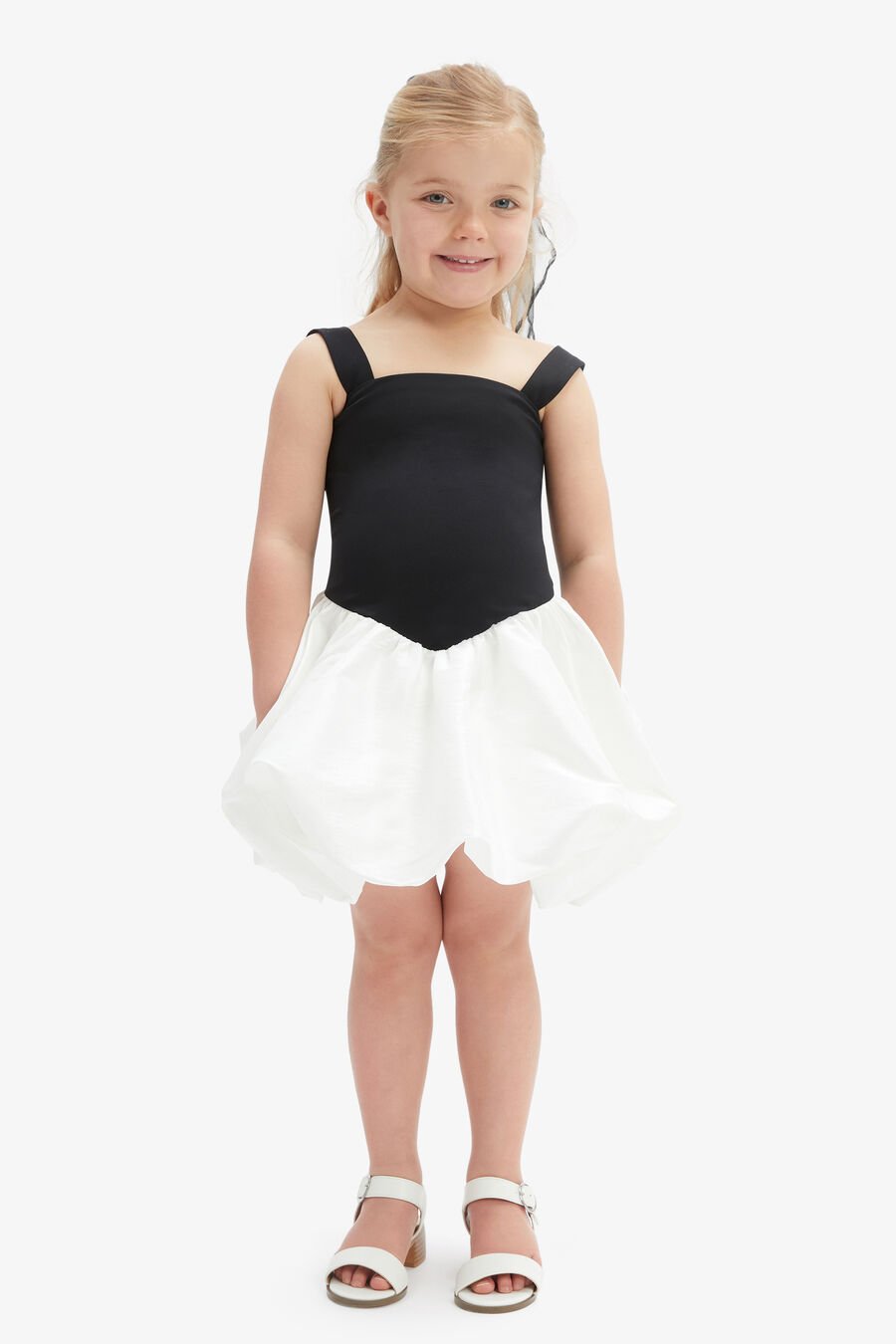 VEGA MINI BUBBLE DRESS in colour Black & White