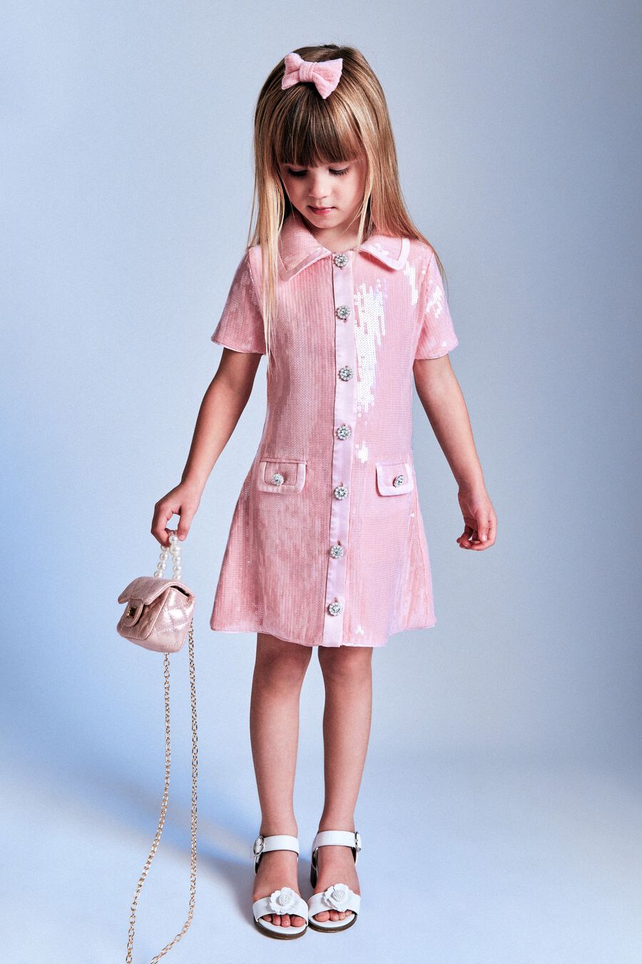 Girls Noah Sequin Mini Dress