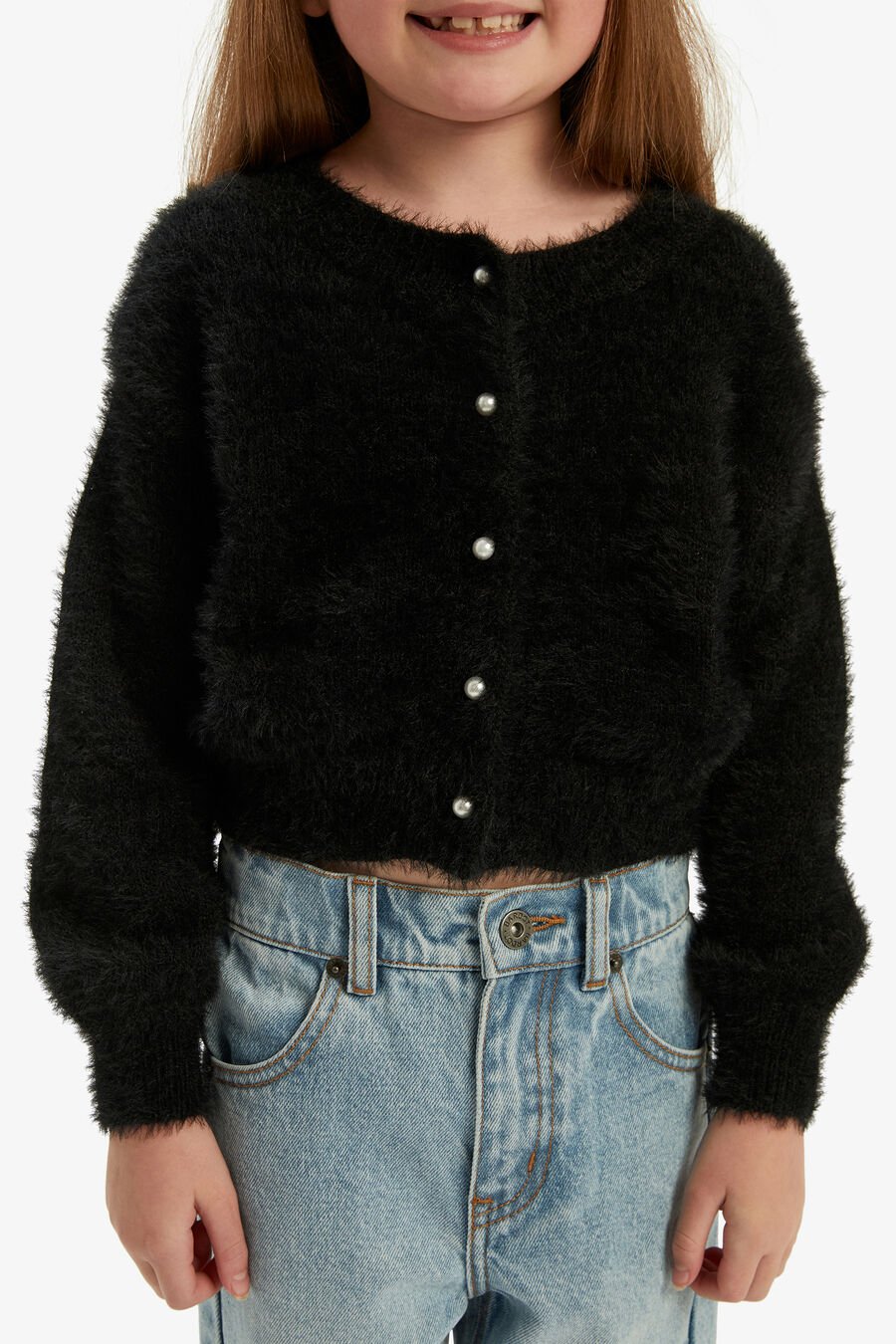 BELL SLEEVE CARDI in colour BLACK