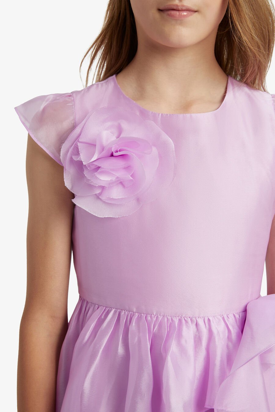 ASTRID ORGANZA FLOWER DRESS in colour LILAC