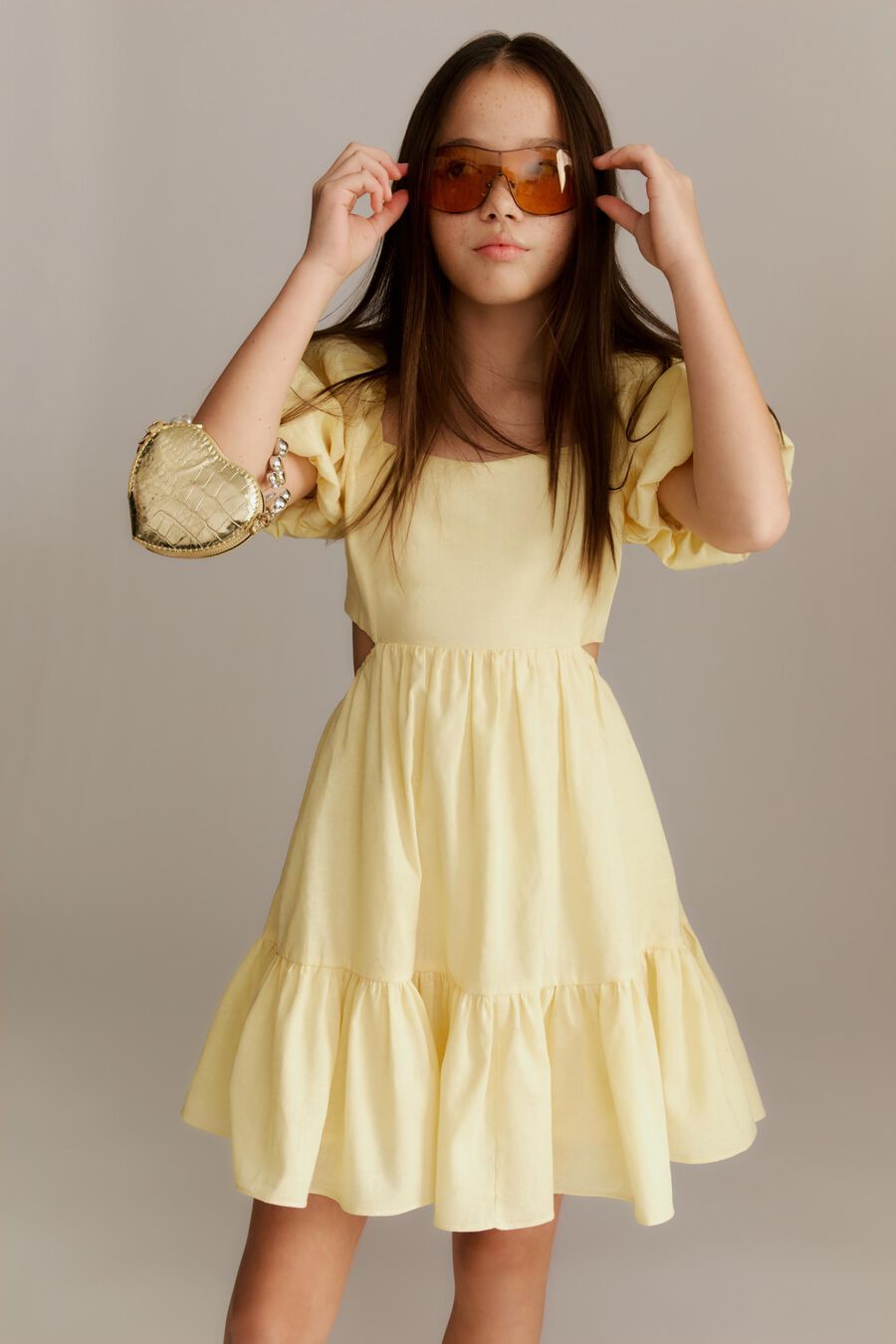 ELLORY MINI DRESS in colour LEMON