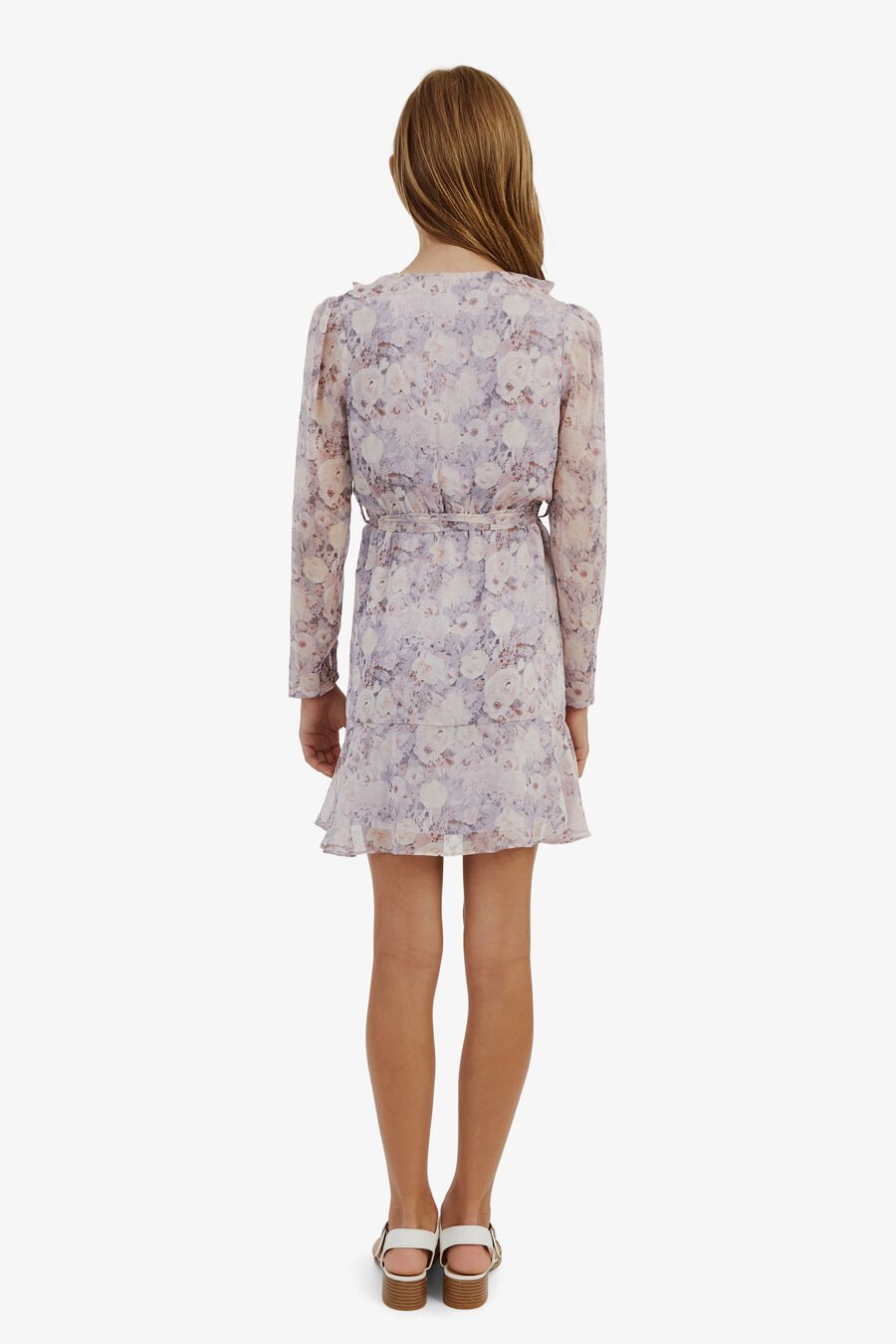 FLORAL WRAP DRESS in colour LILAC FLORAL