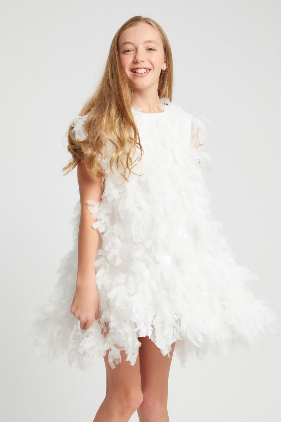 MALLORY TIERED DRESS in colour ORCHIDWHT
