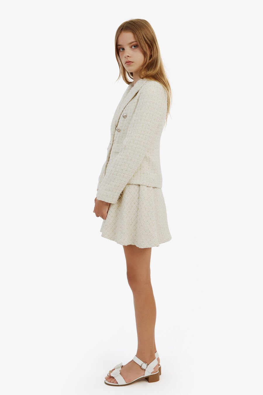 ROMA BOUCLE BLAZER in colour IVORY BOUCLE