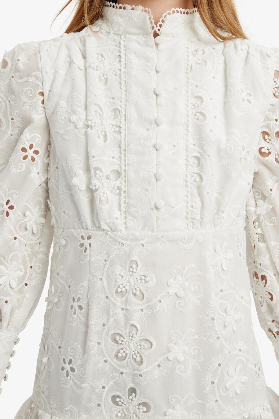 TALINA EMBROIDERED DRESS in colour Orchid White