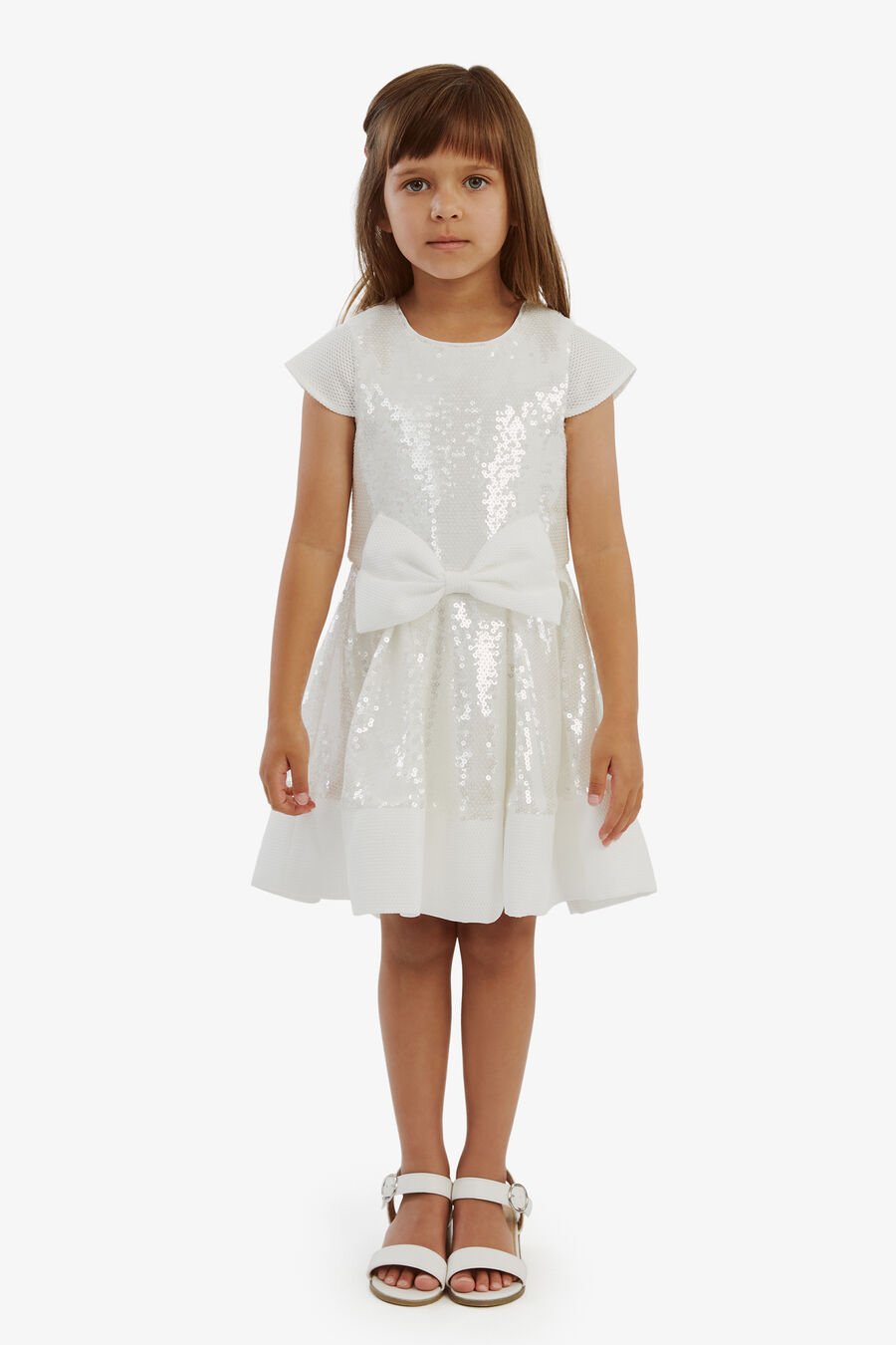 AVA STARLET SEQUIN DRESS in colour WHITE