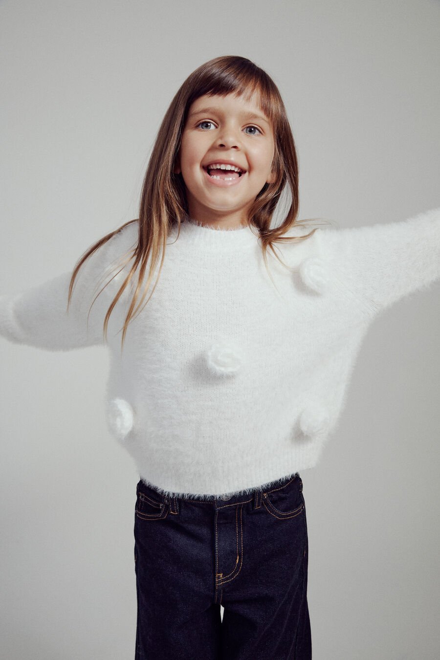 OPHELIA ROSETTE TOP in colour IVORY