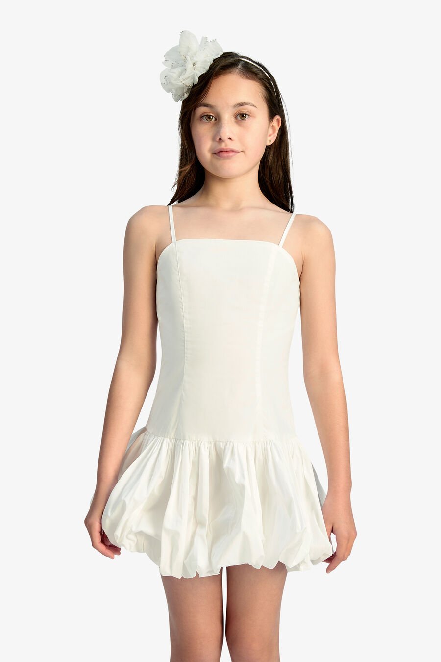 JUNE POPLIN DRESS in colour ORCHIDWHT