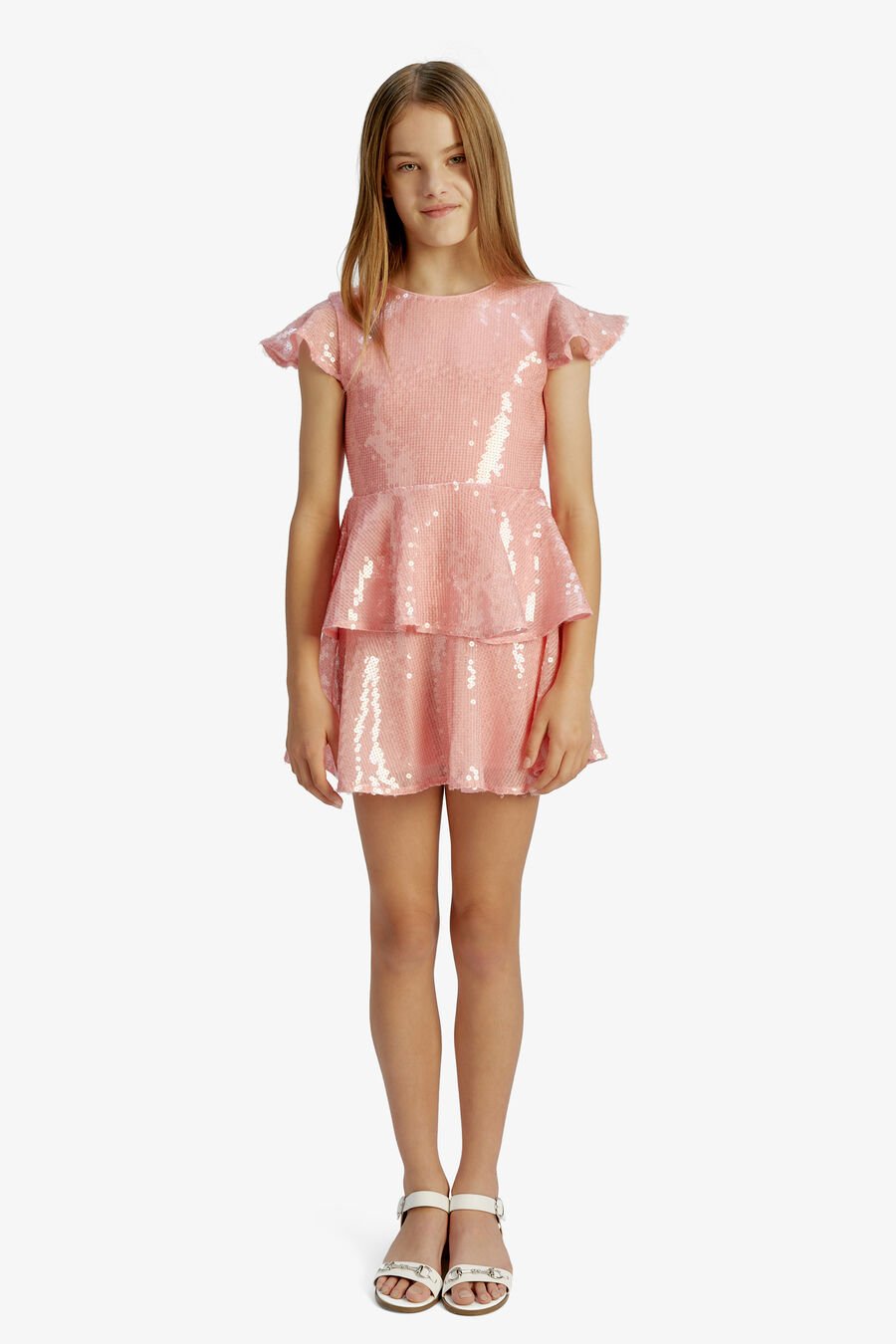 MINDIE SEQUIN DRESS in colour PINK