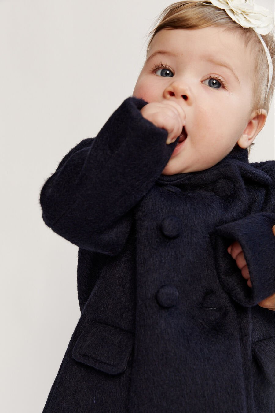 LEAH WOOL COAT in colour NAVY