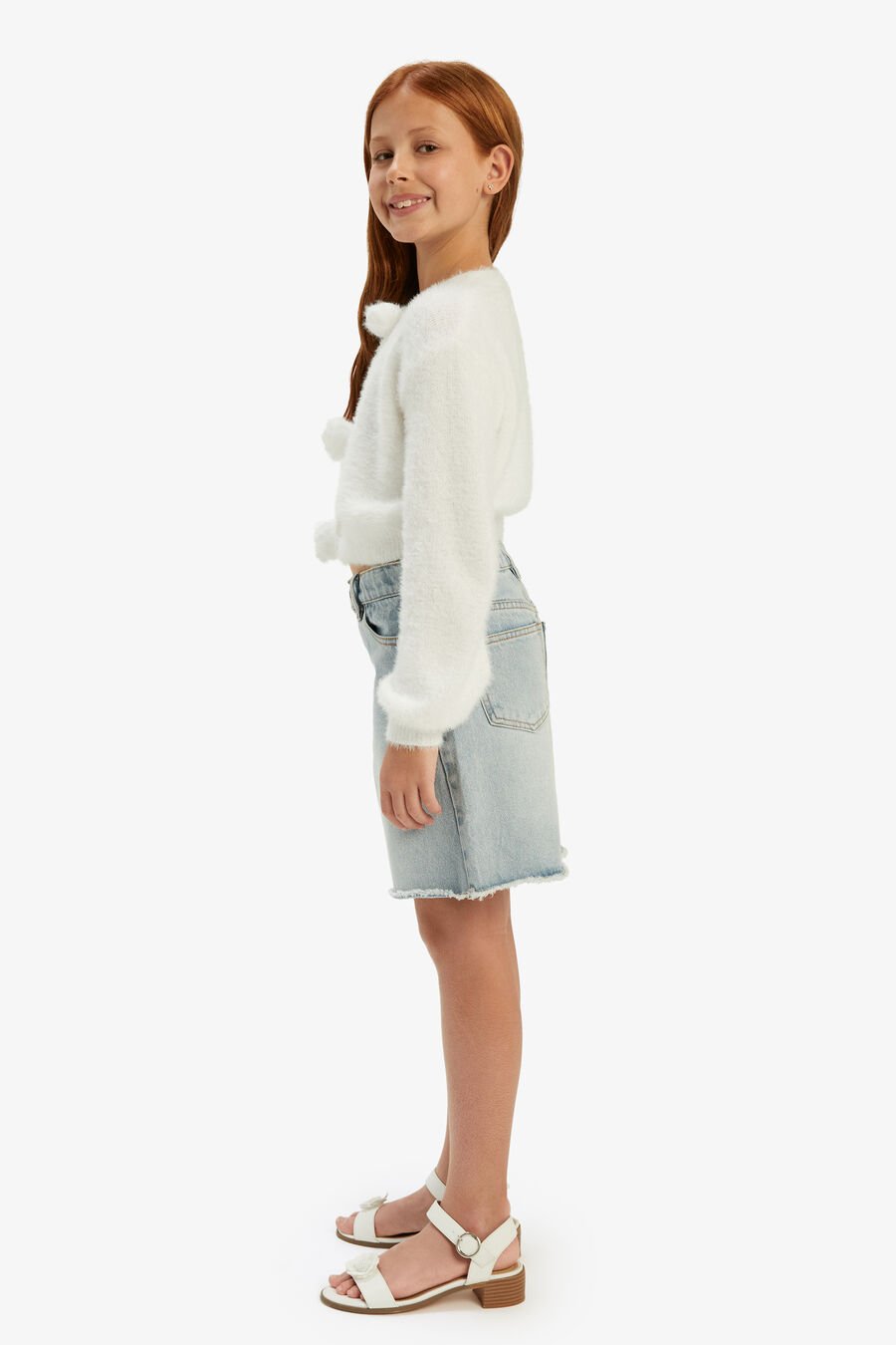 FLUFFY FLOWER CARDI in colour IVORY