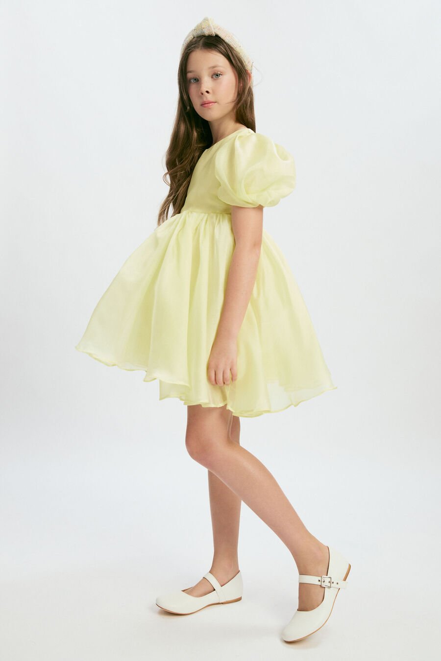 JULIET ORGANZA MINI DRESS in colour SUNSHINE