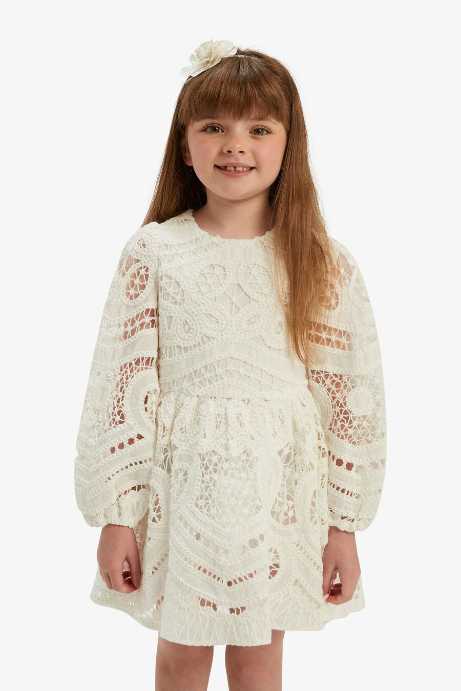MARGOT CROCHET LACE DRESS in colour ORCHIDWHT