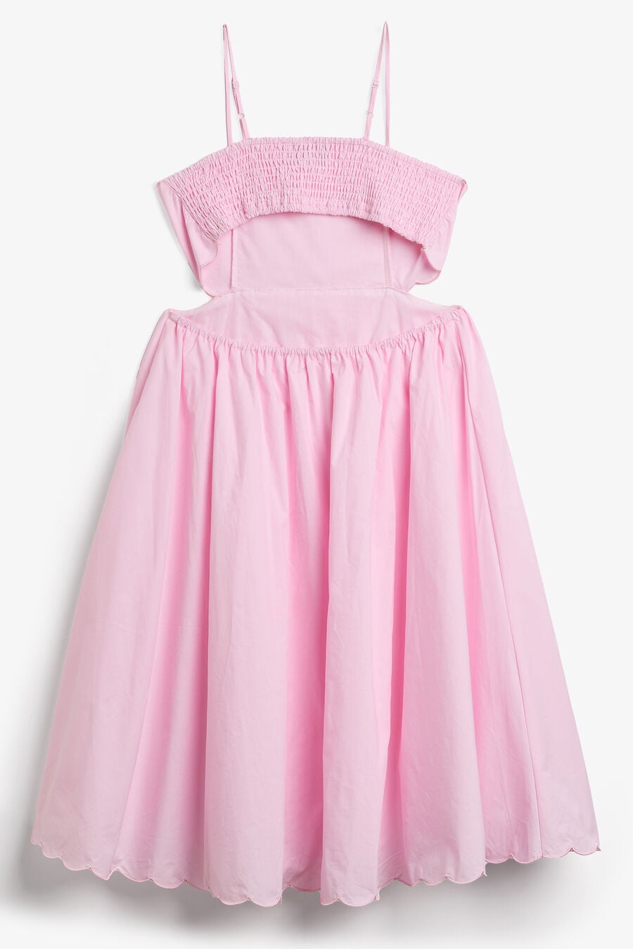 ZARIA MIDI POPLIN DRESS in colour Bliss Pink