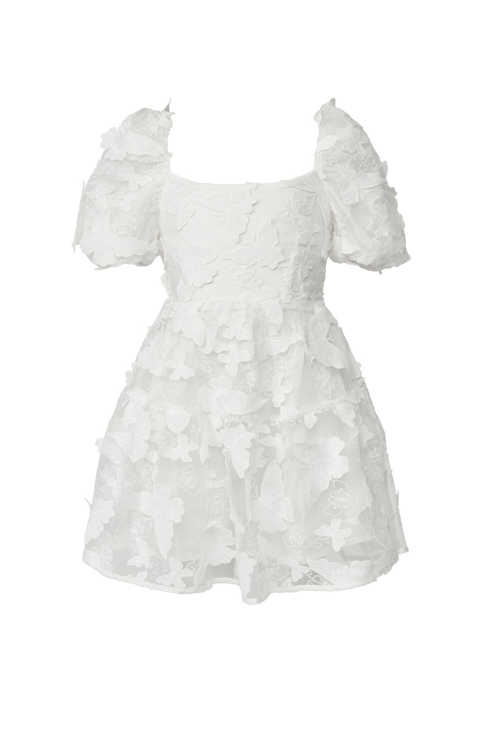 GIRLS FRANKIE BUTTERFLY MINI DRESS in colour CLOUD DANCER