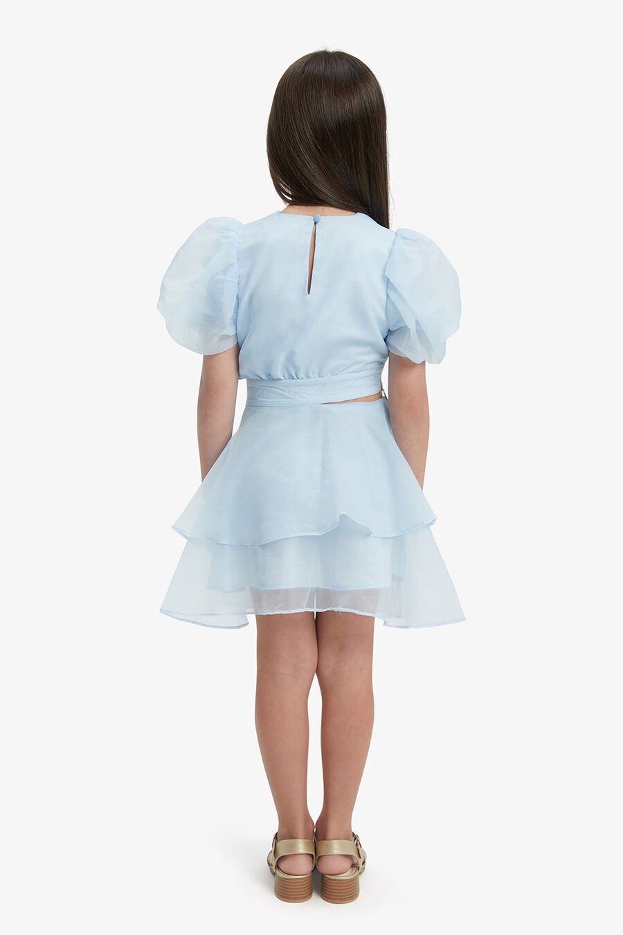 MAIA ORGANZA MINI DRESS in colour ICE BLUE