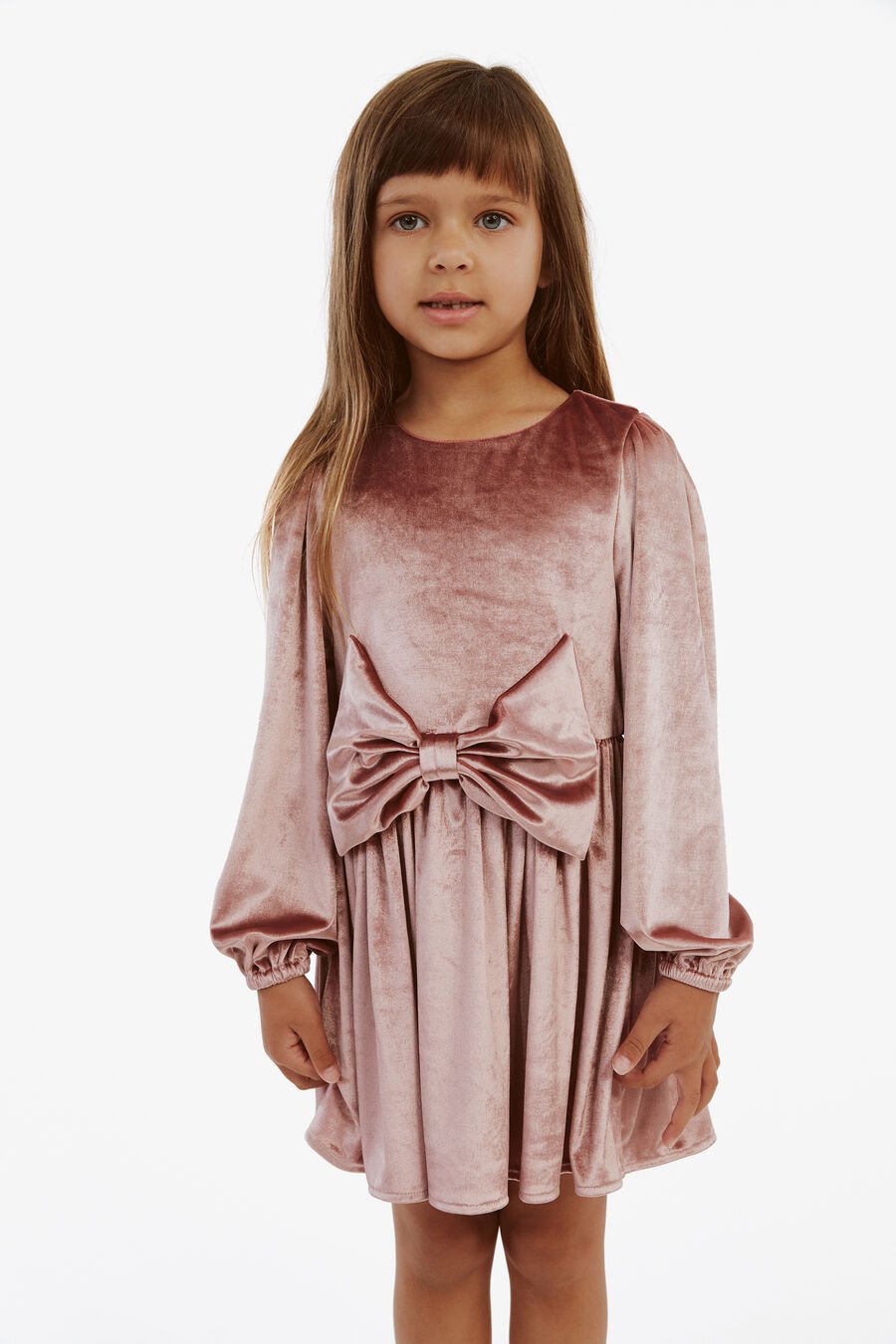 LINDSEY VELOUR MINI DRESS in colour DUSTY ROSE