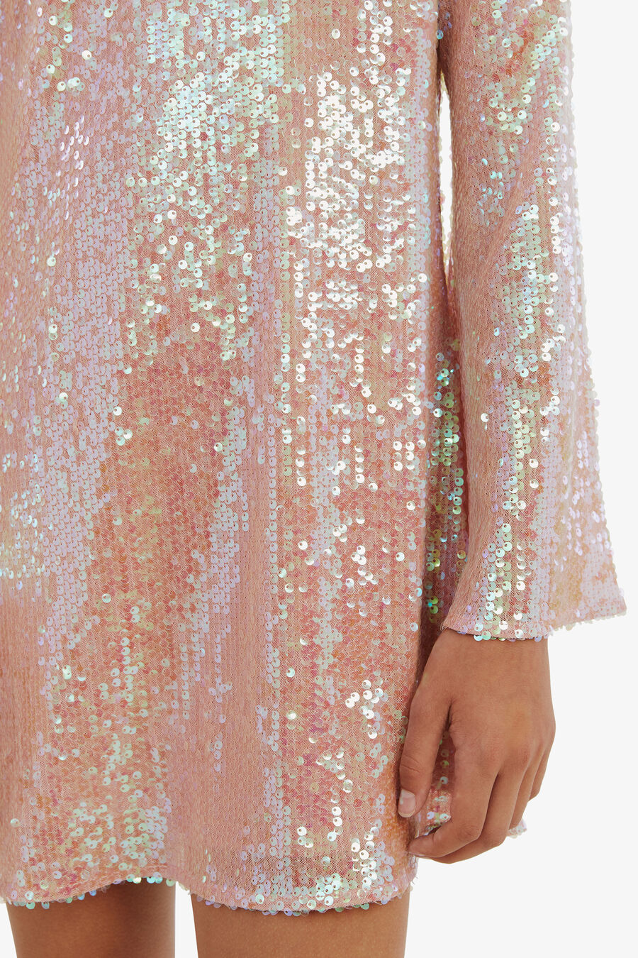 MARGOT SEQUIN DRESS in colour CLOUD PINK