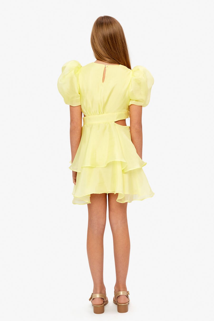 ENYA ORGANZA MINI DRESS in colour SUNSHINE