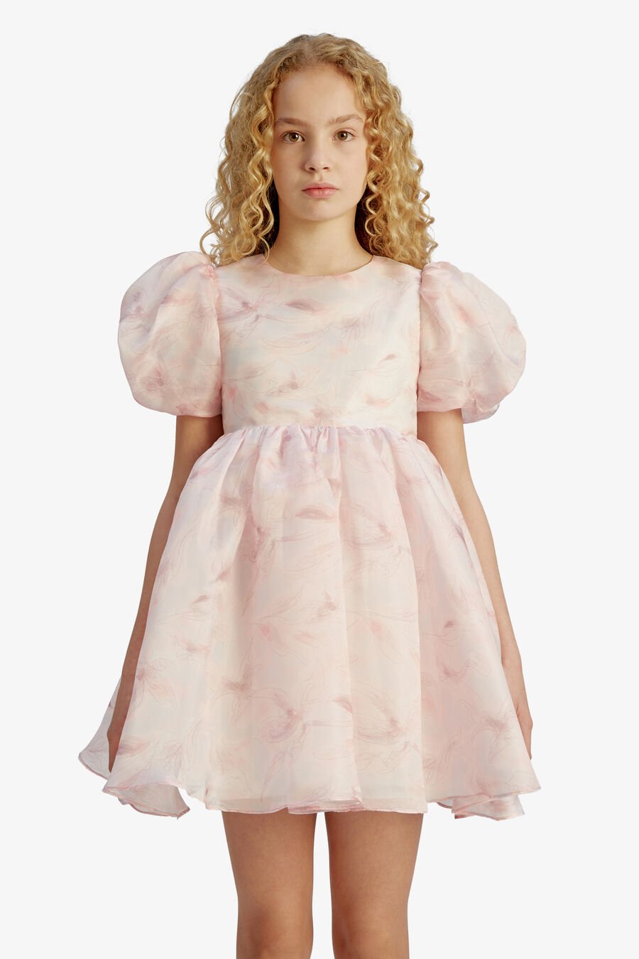 JULIET ORGANZA MINI DRESS in colour SOFT PINK