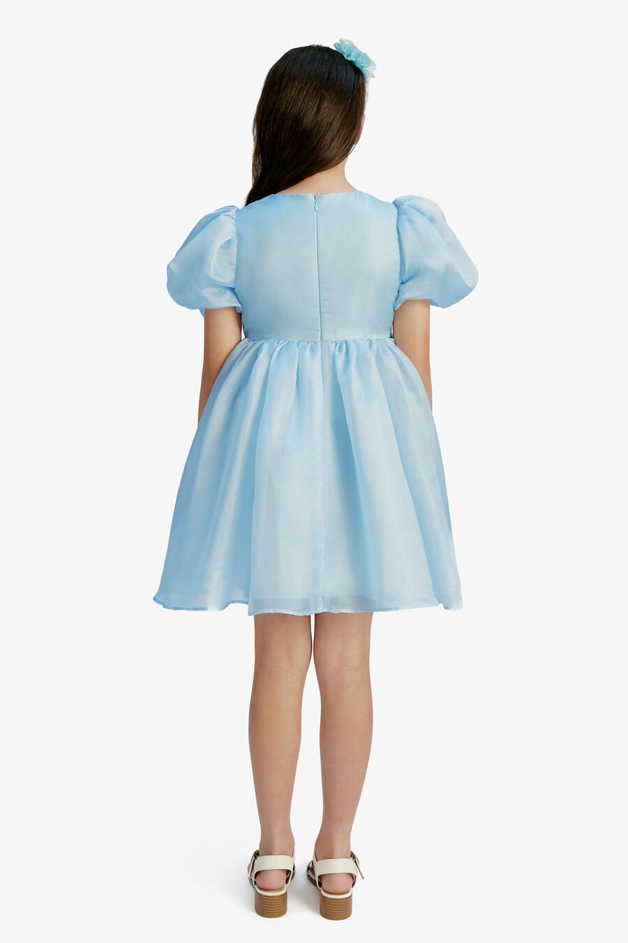JULIET ORGANZA MINI DRESS in colour SOFTBLUE