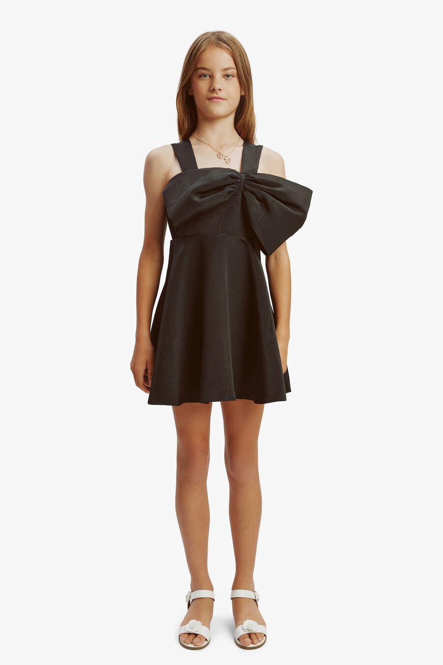 STEFANIA MINI BOW DRESS in colour BLACK