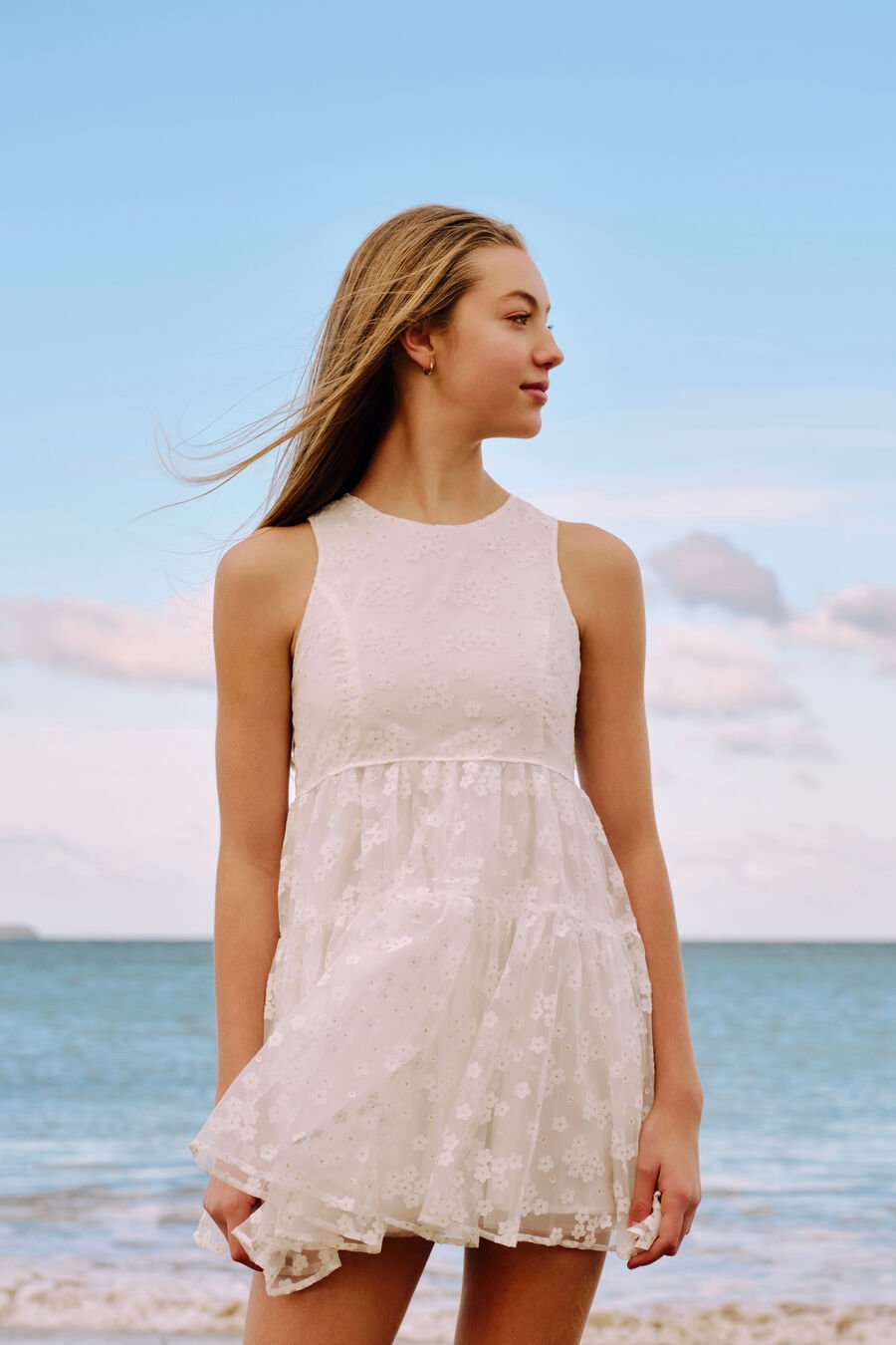 ANABELLE MINI DRESS in colour Orchid White