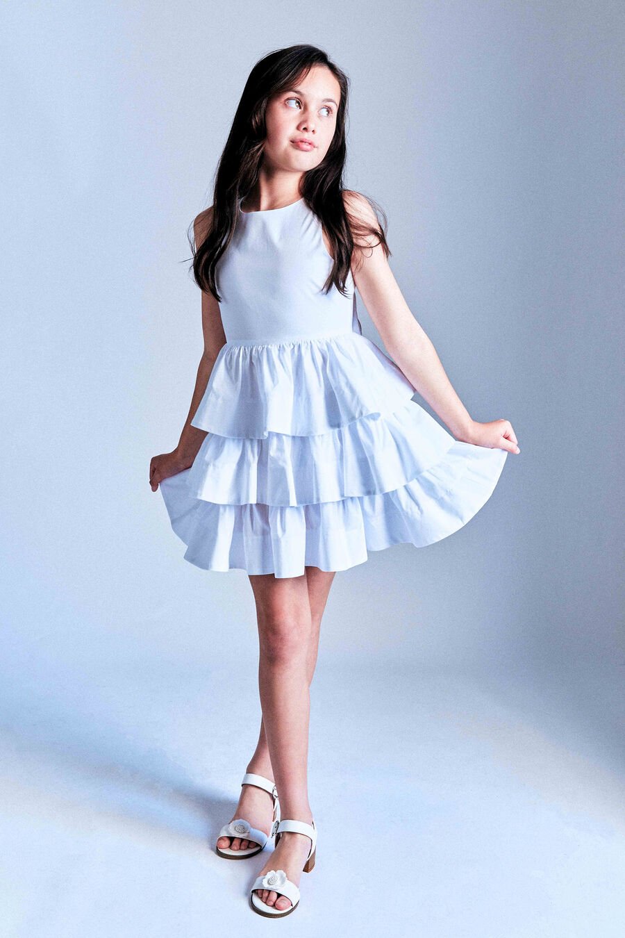 GIA POPLIN DRESS in colour WHITE