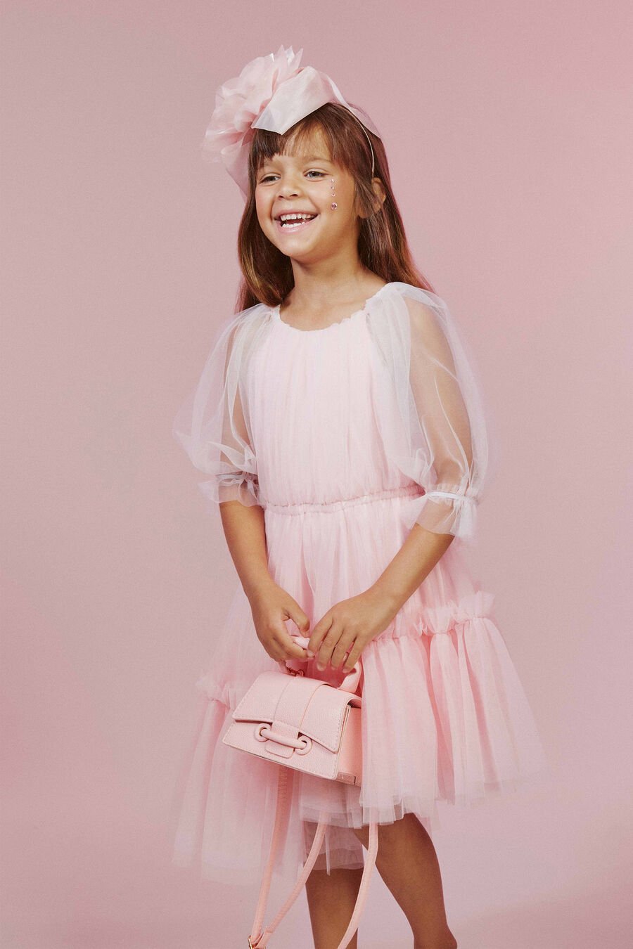 SIARA OMBRE TULLE GOWN in colour PINK DAWN