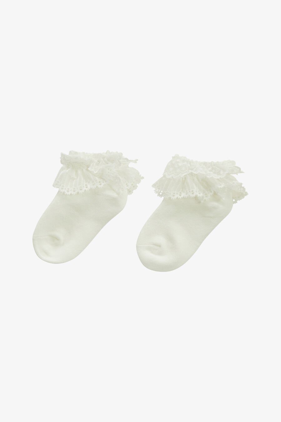GIRLS ANKLE TWO FRILL SOCK in colour WHITE